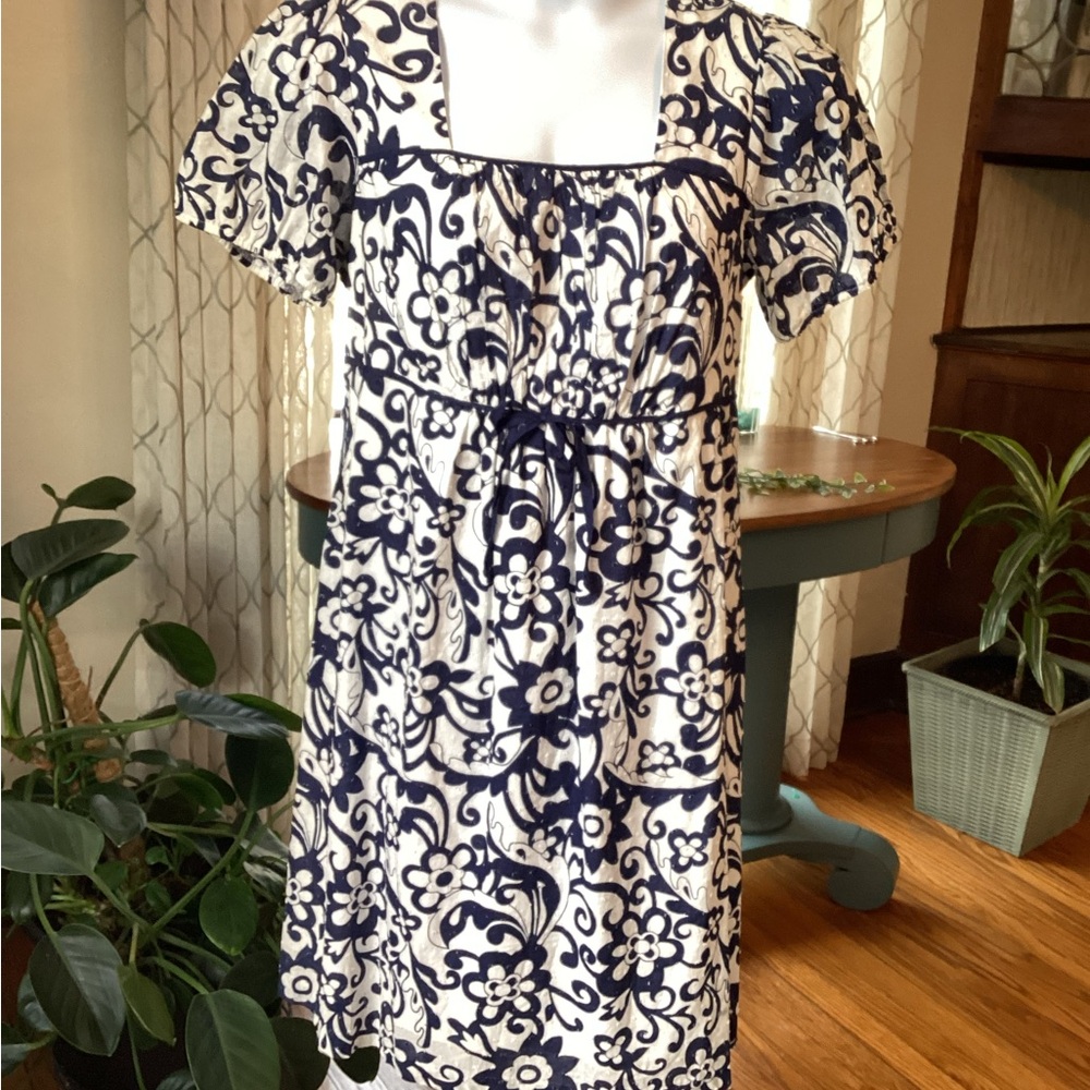 JTB Elegant Floral Navy and White Midi Dress LNWOT Size 18 - Picture 3 of 11
